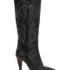 Lanvin 130mm Embroidered Leather Boots in Black - Lyst
