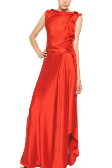 Lanvin Washed Silk Satin Asymmetrical Dress - Lyst