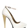 Lanvin 130mm Mirrored Heel Leather Pumps in Beige (white) - Lyst