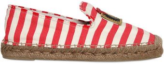 Marc Jacobs 20mm Striped Cotton and Rope Flats - Lyst