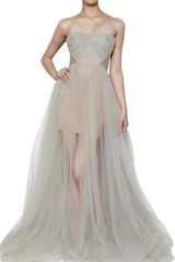 Maria Lucia Hohan Tulle Draped Long Dress