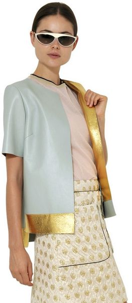 Marni Bonded Nappa Leather Jacket - Lyst