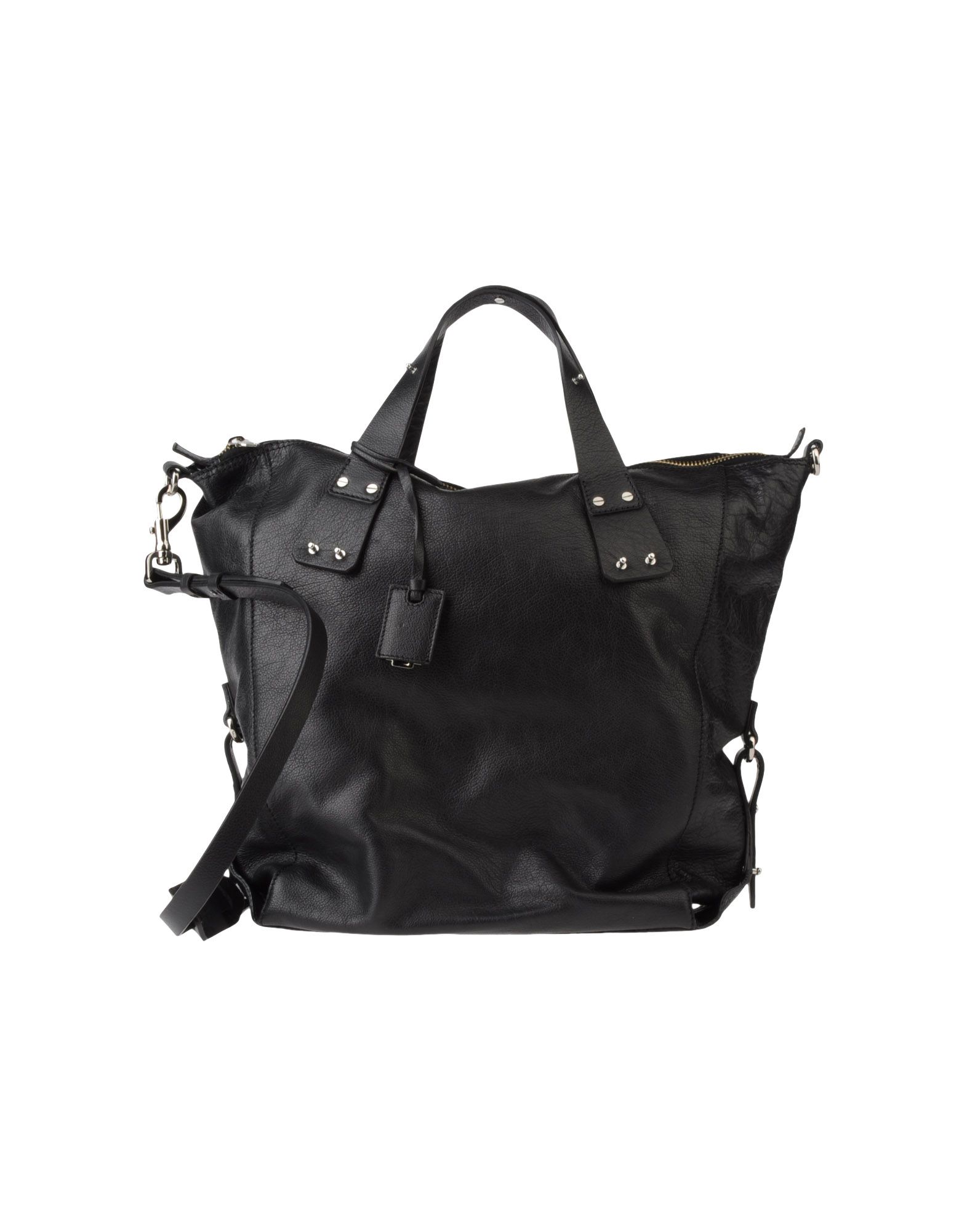 black large leather bag