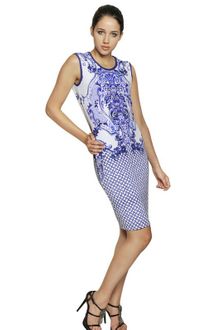 Roberto Cavalli Printed Viscose Jersey Dress - Lyst