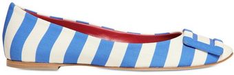 Roger Vivier Belle Vivier Cotton Ballerina Flats - Lyst