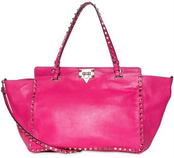 Valentino Medium Rockstud Soft Leather Top Handle - Lyst