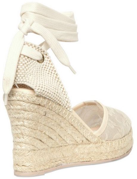 valentino lace espadrille wedge