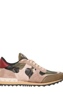 Valentino 20mm Camouflage Nylon Suede Sneakers - Lyst