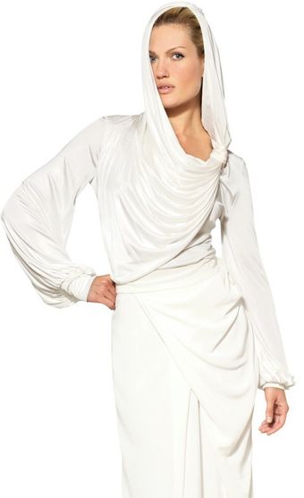 Viktor & Rolf Hooded Draped Viscose Jersey Shirt - Lyst