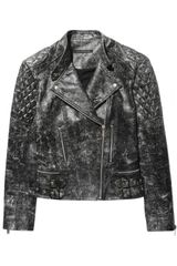 Christopher Kane Cracked Leather Biker Jacket
