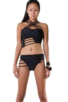 Demobaza Crossed Neck Lycra Bikini - Lyst