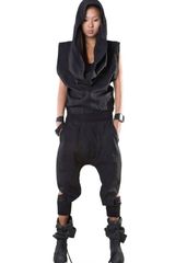 Demobaza Hooded Black Moon Linen Jumpsuit