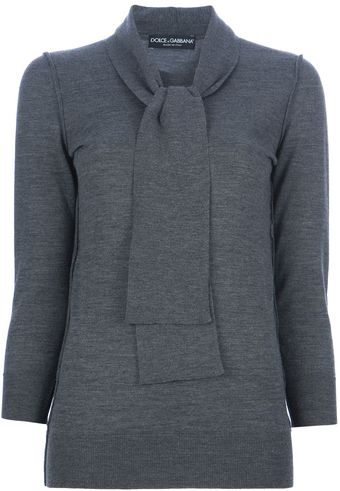 Dolce & Gabbana Pussy Bow Sweater - Lyst