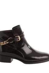 McQ by Alexander McQueen Patent Chain Paddock Ankle Boot