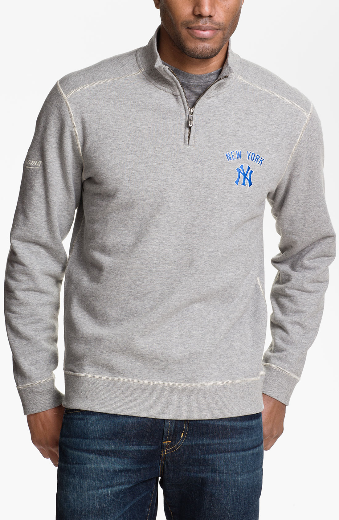 yankees half zip pullover
