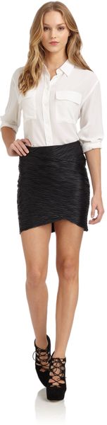 Torn Casey Faux Leather Ruched Skirt - Lyst
