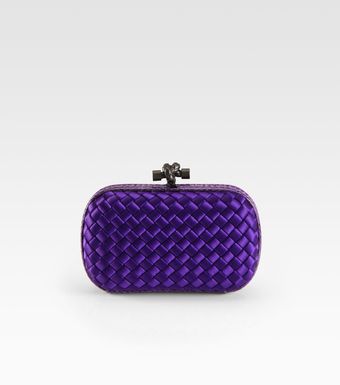 Bottega Veneta Python Accented Woven Mini Knot Clutch - Lyst