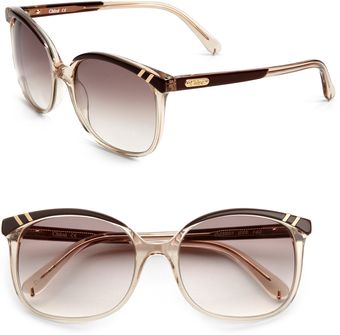 Chloé Striped Wayfarer Sunglasses - Lyst