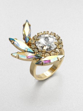 Dannijo Swarovski Crystal Feather Ring - Lyst
