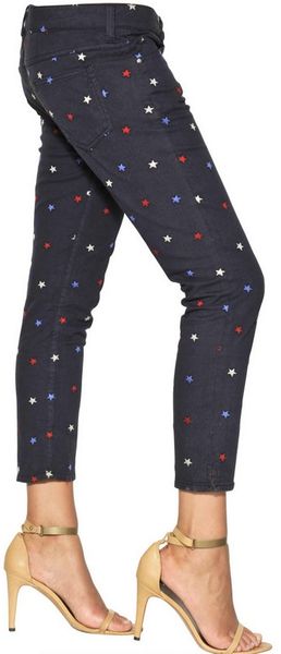 Etoile Isabel Marant Embroidered Cotton Denim Cropped Jeans - Lyst