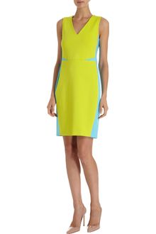 Lisa Perry Geometric Contrast Panel Dress - Lyst