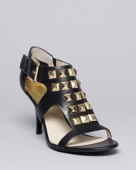 Michael Kors Michael Studded Sandals Aria High Heel in Black | Lyst