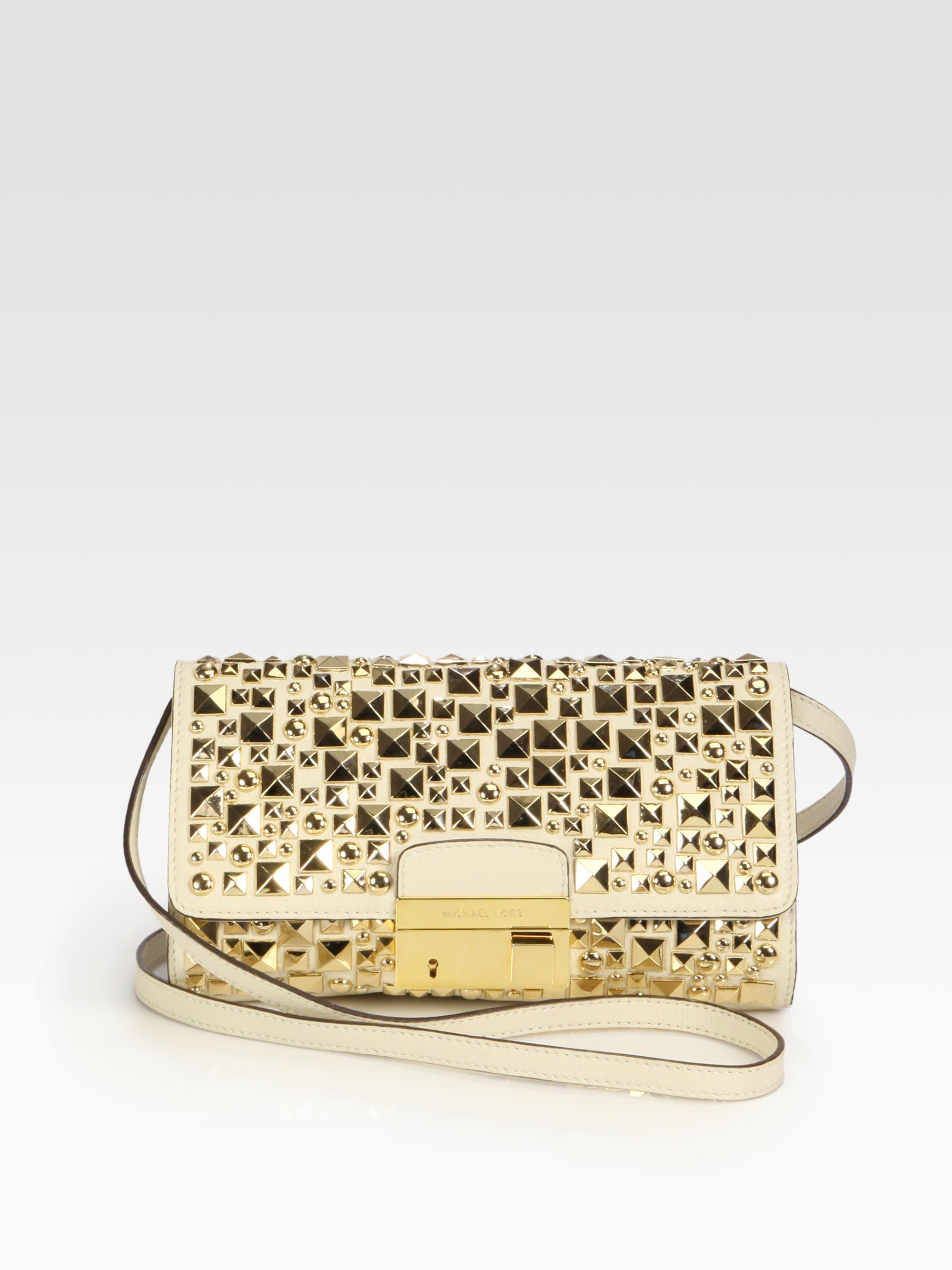 michael kors gold studded purse