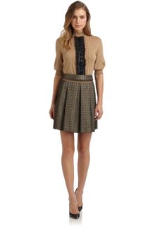 Philosophy di Alberta Ferretti Embellished Wool Short Sleeve Sweater - Lyst