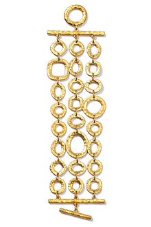 Lauren by Ralph Lauren  Three Row Hammered Link Bracelet - Lyst