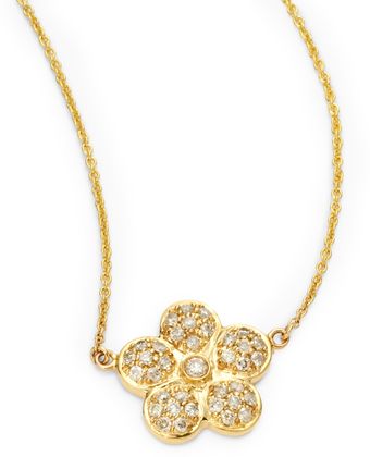 Sydney Evan Diamond Flower Necklace - Lyst