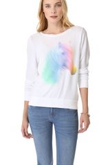 Wildfox Horse Rainbow Baggy Beach Sweatshirt