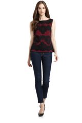 Alice + Olivia Bronson Embroidered Lace Tank