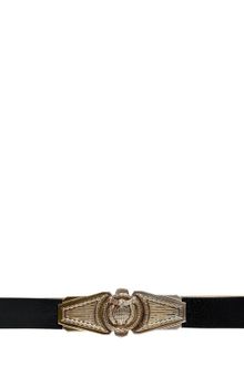 Balmain Silver Buckle Leather Belt - Lyst