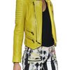 Balmain Nappa Leather Biker Jacket in Yellow - Lyst
