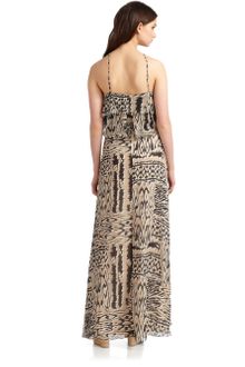 BCBGMAXAZRIA Long Printed Ruffle Gown - Lyst