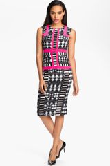 BCBGMAXAZRIA Print Sleeveless Sheath Dress