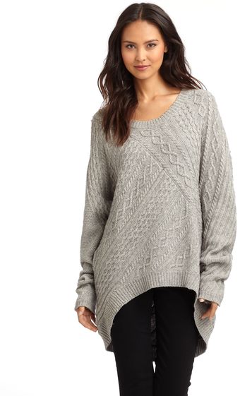BCBGMAXAZRIA Cable Knit Sweater - Lyst