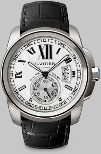 Cartier Stainless Steel Watch On Alligator Strap - Lyst