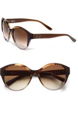 Chloé Cateyes Striped Acetate Sunglassesbrown