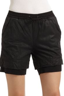 Cut 25 By Yigal Azrouel Washed Leather Knit Shorts - Lyst