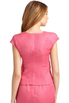 Giorgio Armani Linen Silk Ribbed Jacket - Lyst