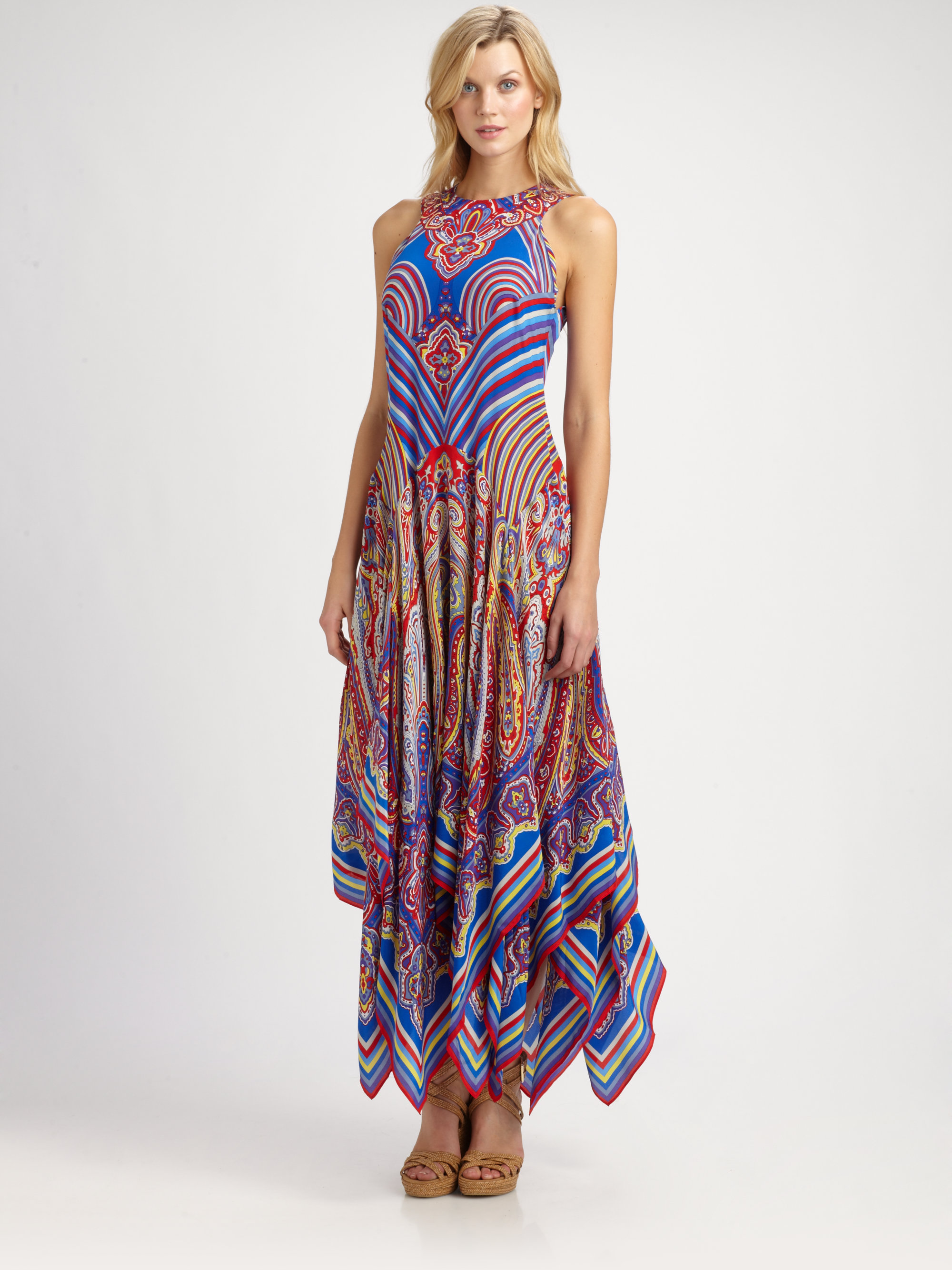 Gottex Silk Linea Dress In Multicolor Lyst