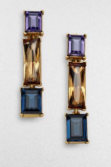 Oscar de la Renta Tricolor Faceted Drop Earrings - Lyst