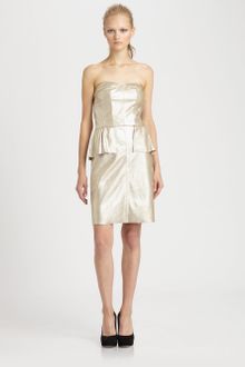 Rebecca Taylor Leather Bustier Dress - Lyst