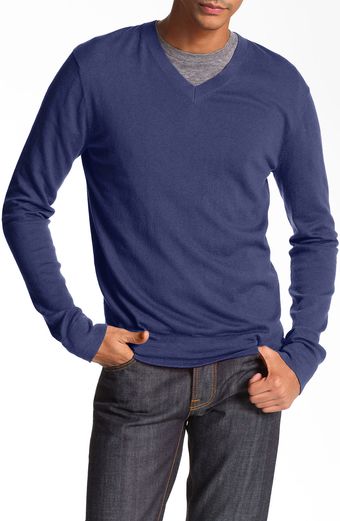 Theory Vneck Cotton Cashmere Sweater - Lyst