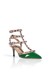 Valentino Pop Greenpowder Rockstud Kitten Heels