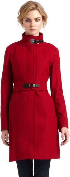 Via Spiga Stand Collar Coat - Lyst