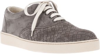 Bottega Veneta Woven Lace Up Trainer - Lyst