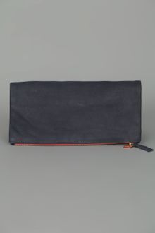 Clare Vivier Foldover Clutch Navy - Lyst