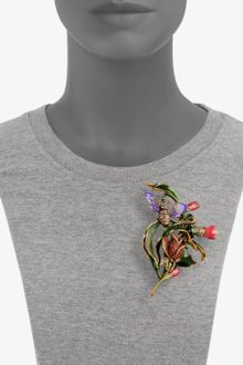 Oscar de la Renta Floral Pin - Lyst